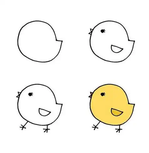 动物简笔画小鸡头像