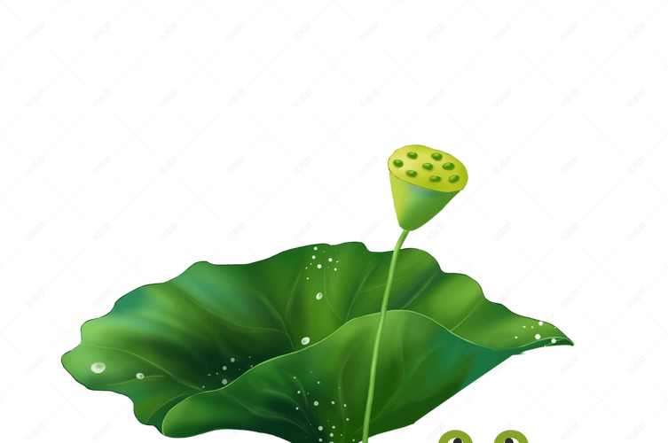 卡通初夏手绘绿色青蛙
