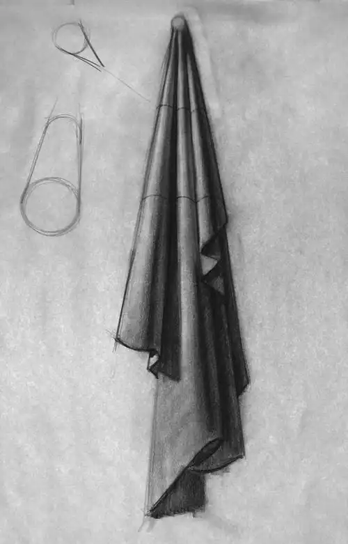 布料皱褶素描速写参考素材