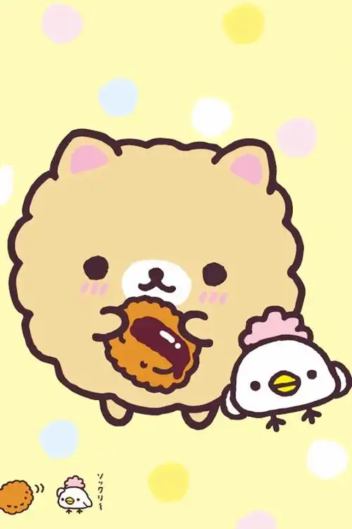 手机壁纸插画萌可爱熊