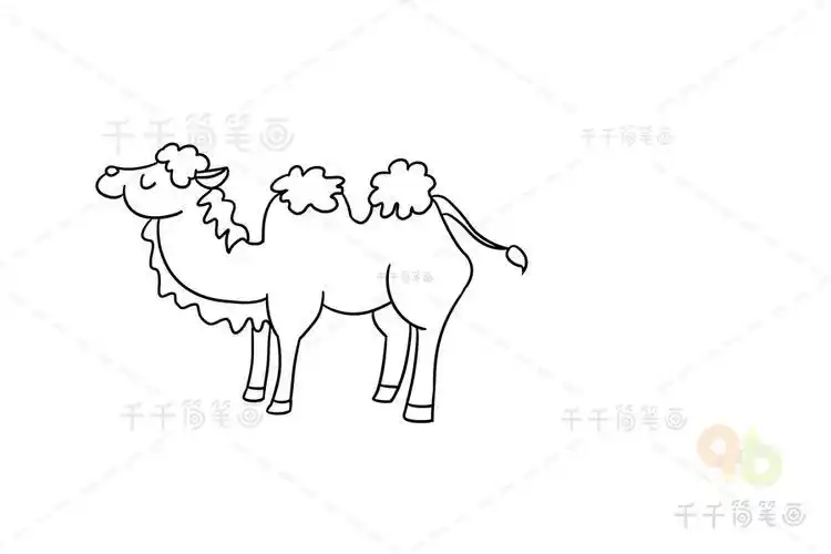 骆驼简笔画儿童亲子画陆地动物简笔画