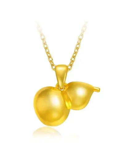 中国黄金珠宝专场-千足金镂空光面葫芦挂件3.6克