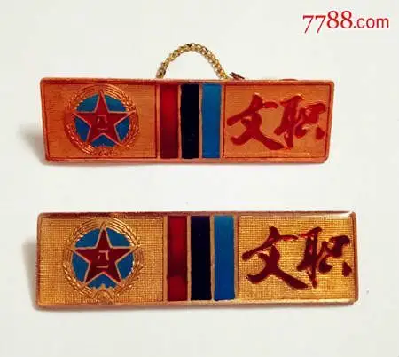 收藏珍品——非常少见的成套两枚不一样的文职干部胸章