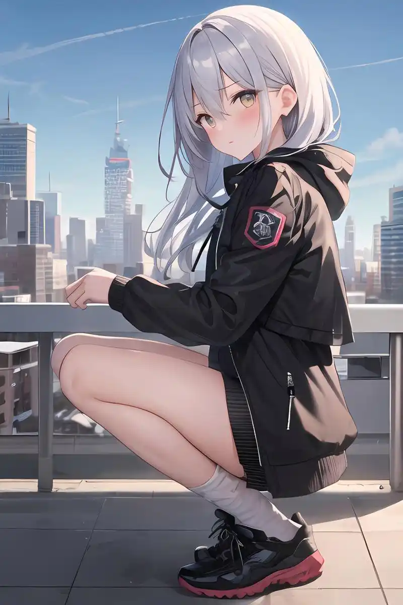 al绘画# #ai# ai绘画第188期 银发金瞳害羞的小妹妹