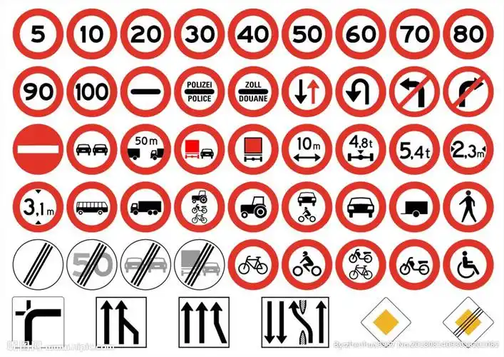 道路交通标识,标牌设计图__公共标识标志_标志图标_设计图库_昵图网