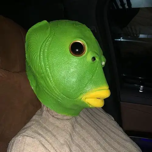 蠢绿头鱼头套无味diy抖音同款网红面具怪怪鱼沙雕绿鱼人搞怪道具