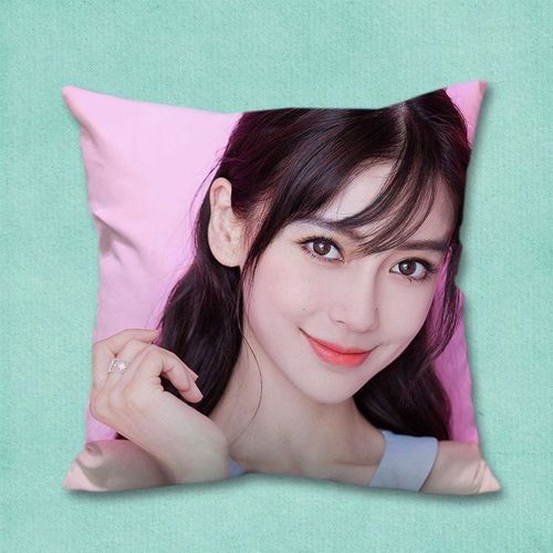 angelababy杨颖抱枕定制照片明星周边枕头双面可爱少女护腰靠背垫