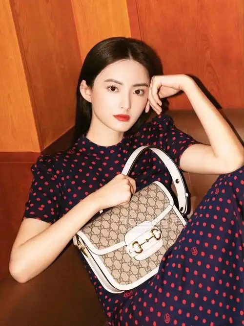 倪妮同款gucci古驰1955马衔扣手袋单肩包手拎包602204白色马鞍包真假