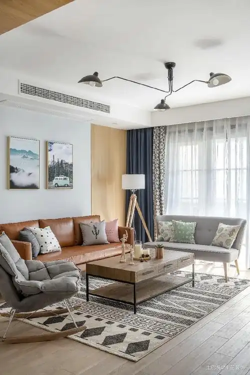 145平北欧风三居清新雅致家居空间客厅北欧极简客厅设计图片赏析