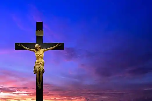 基督教,十字架,上方,漂亮,日落,日出,概念,宗教