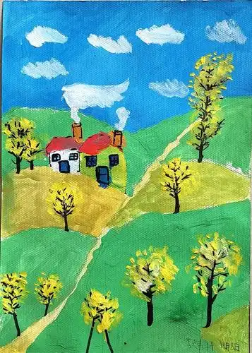 李炜轩(三年级)水粉风景