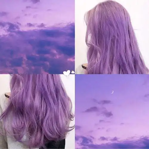 2022年流行色粉紫色染发剂植物薄藤色紫灰葡萄紫紫罗兰染发膏萝莉紫加