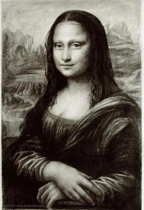 翻出高二寒假临摹的《蒙娜丽莎》.