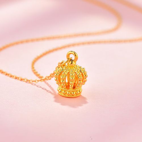 黄金坠子女友首饰挂坠硬金3d吊坠金坠子女士颈饰