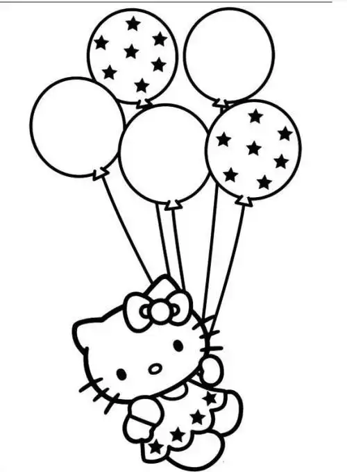 生日派对气球简笔画