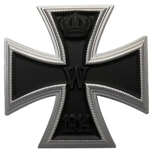 一级铁十字徽章 普鲁士一战1914勋章胸针 德意志别针 送证书 铁盒