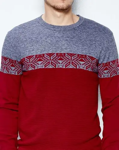 红灰色帅气百搭舒适长袖羊毛衫