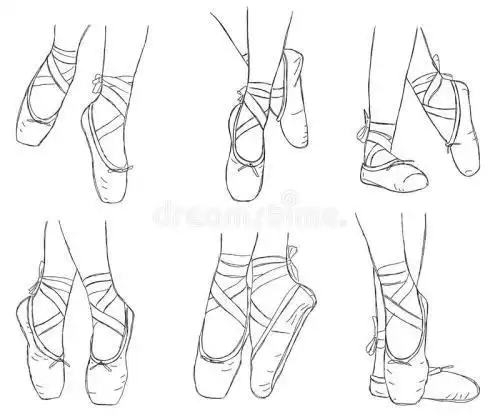 舞蹈鞋的画法步骤教学芭蕾舞鞋的简易画法 - 芭蕾舞鞋简笔画教程拉丁