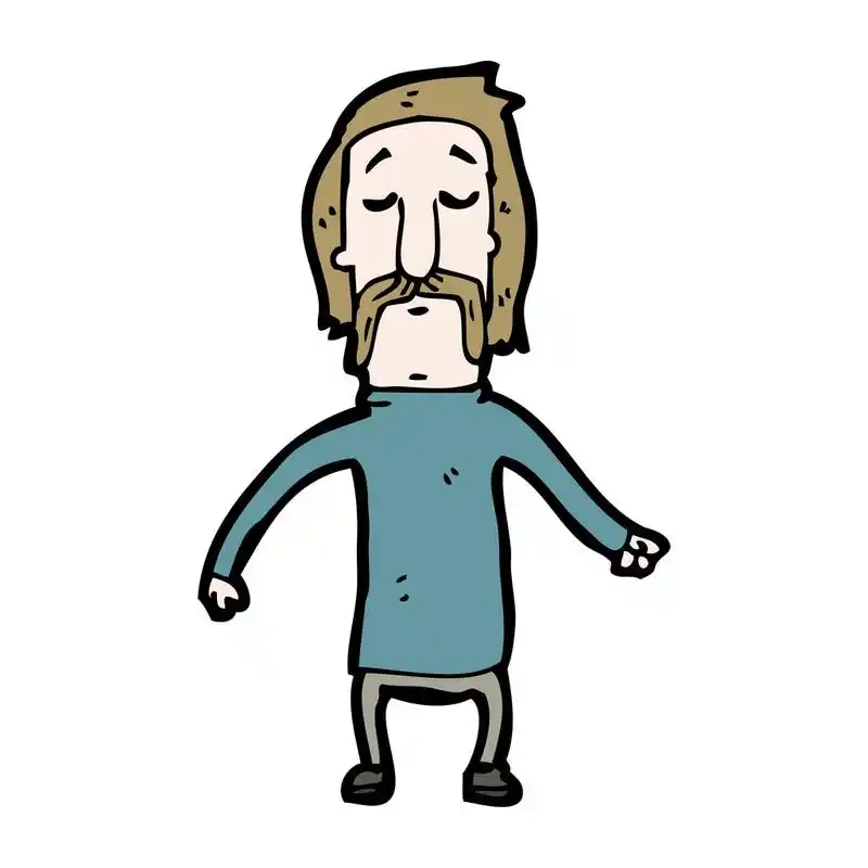 小胡子的男人,向量,在白色背景上的小胡子男人卡通