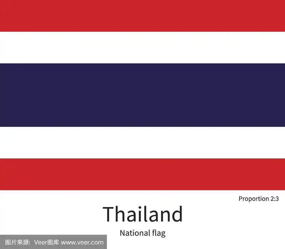 泰国国旗与正确的比例,元素,颜色