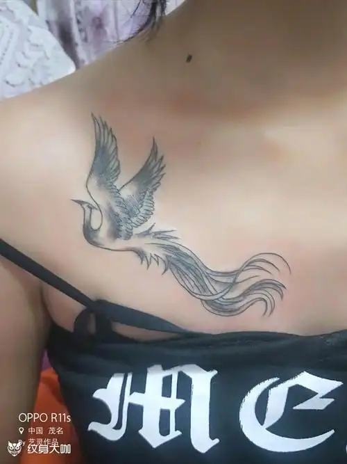 凤凰展翅_纹身图案手稿图片_妙妙的纹身作品集