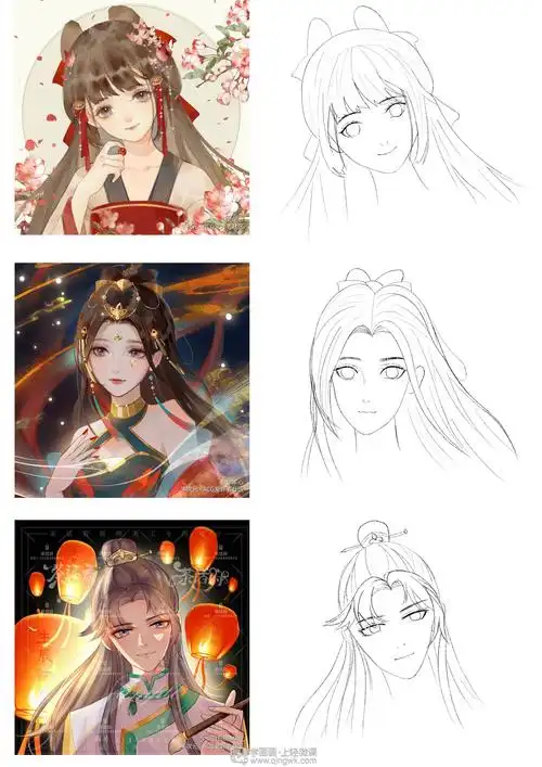 《古风插画嘴巴的基本画法》by 高杉爱喝养乐多