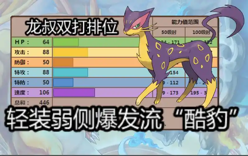 酷豹轻装弱侧爆发流冷门玩法宝可梦剑盾龙叔双打排位168