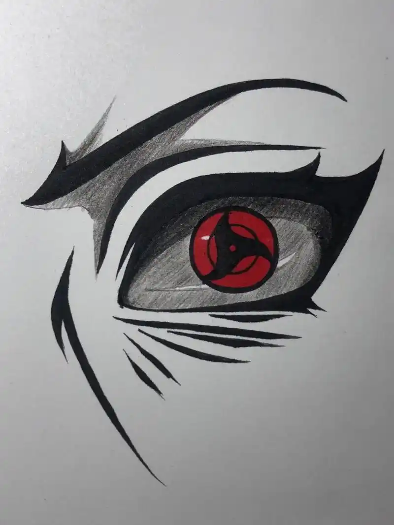 手绘 #绘画过程 #万花筒写轮眼  - 抖音