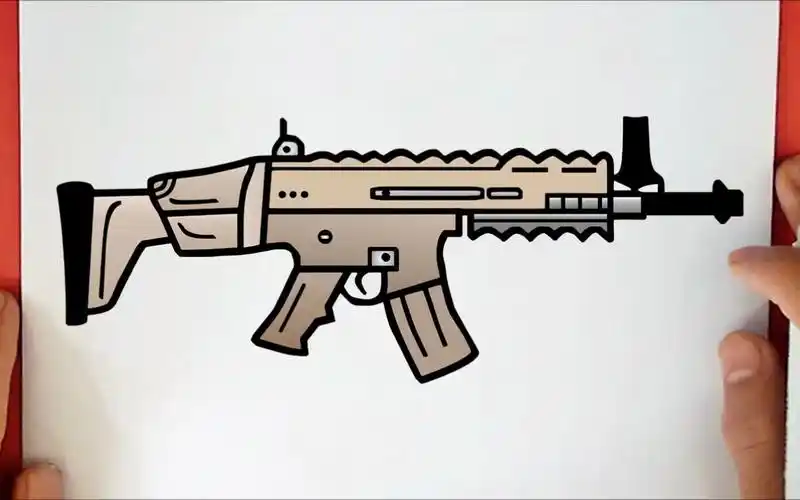 【简笔画】教你一步一步画冲锋枪~超级简单的绘画,一看就会!