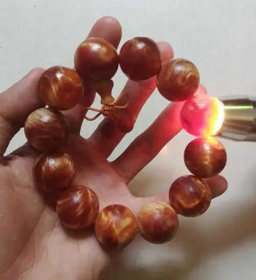 明子手串琥珀木瘤疤水波满油全透东北沉香松明子松丁男女佛珠念珠依莲
