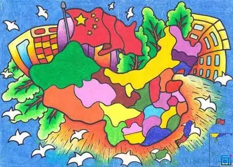 美丽中国我的家简笔画