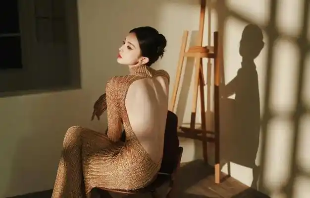 古力娜扎gq直播晒照金色露背长裙这背绝了