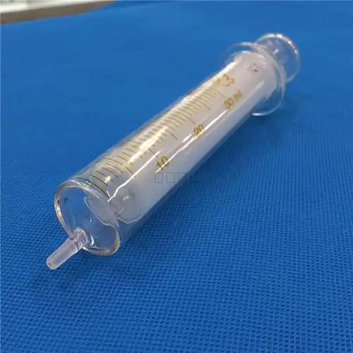 加厚玻璃针筒实验注射器耐腐蚀玻璃针管1 2 5 10 20 30 50 100ml 2ml