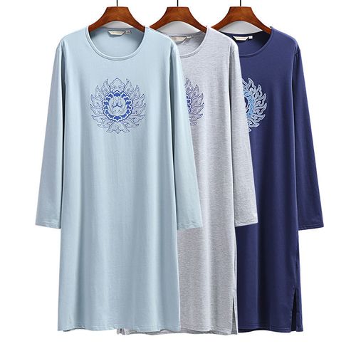 男士连衣裙秋冬季适合男生穿的裙子长款长袖宽松棉家居服睡裙男