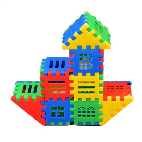 儿童早教拼插积木玩具幼儿园宝宝手工男女小孩子搭装房子拼图