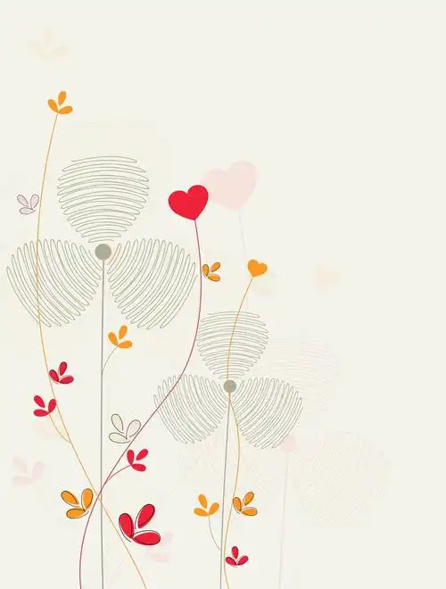 手绘简笔画花卉海报背景模板