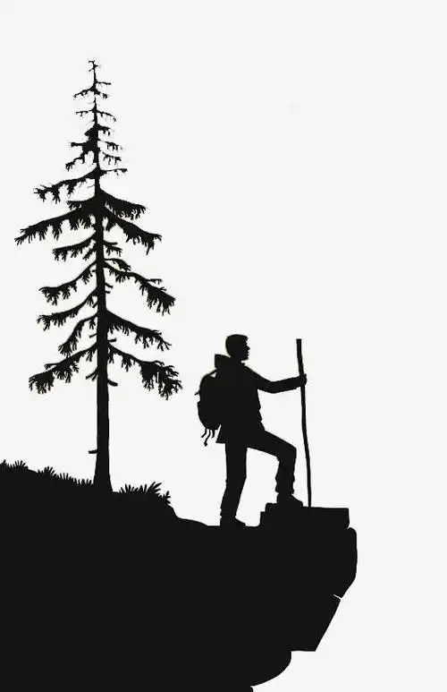 矢量背包客剪影