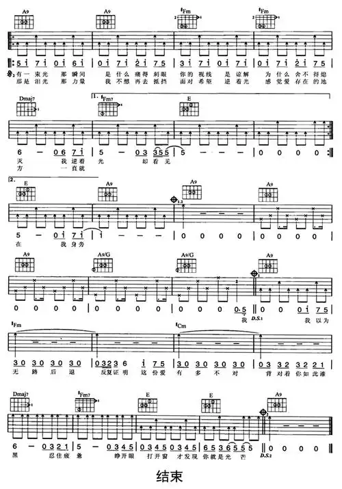 逆光吉他谱