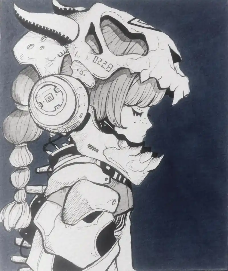 临摹自画师acky bright #插画#手绘#黑白线稿 # - 抖音