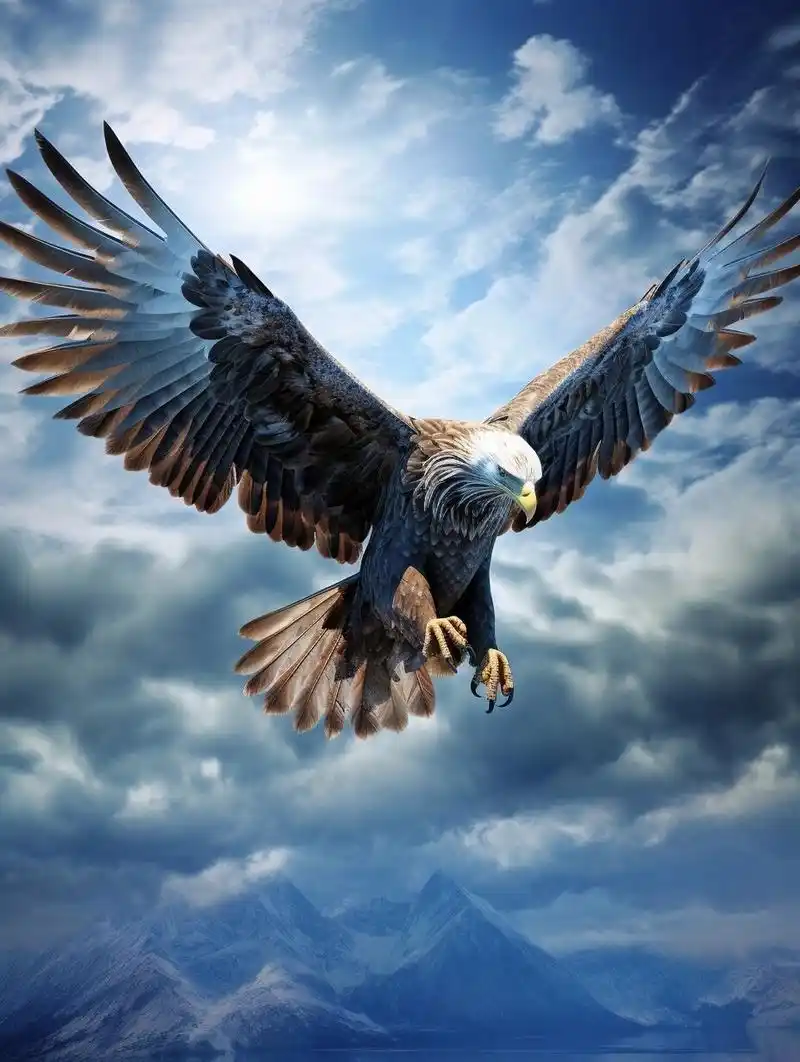 雄鹰在天空中翱翔,展翅高飞
