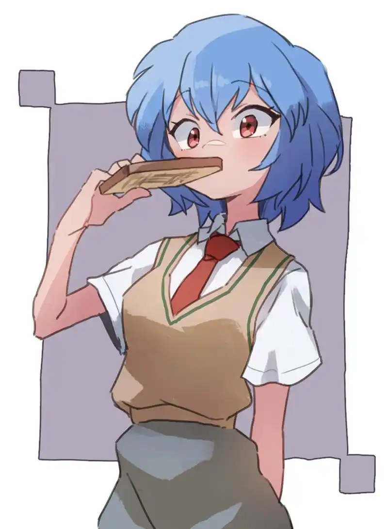 二次元动漫少女头像分享,吃面包零食的女孩或许最可爱?以图为证