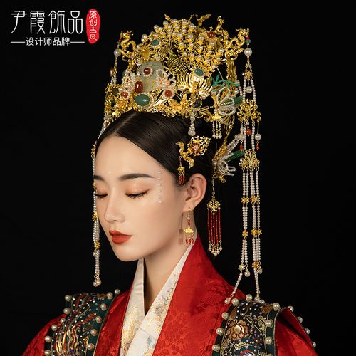 头饰明制新娘结婚正凤冠霞帔汉服皇后大婚中式发冠大气奢华重工