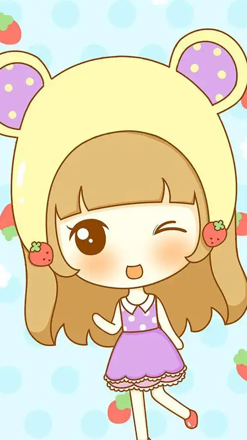 可爱卡通小女生手机壁纸
