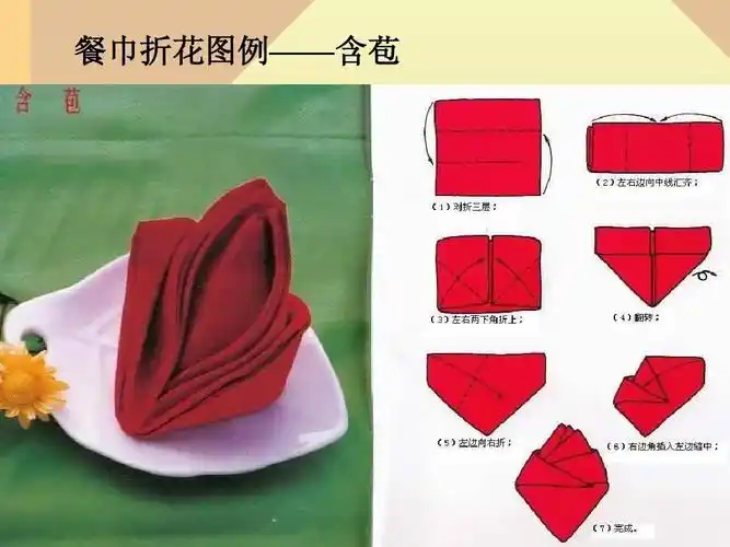 餐巾折花图例——含苞