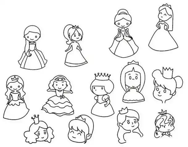 简单漂亮的公主简笔画可爱集