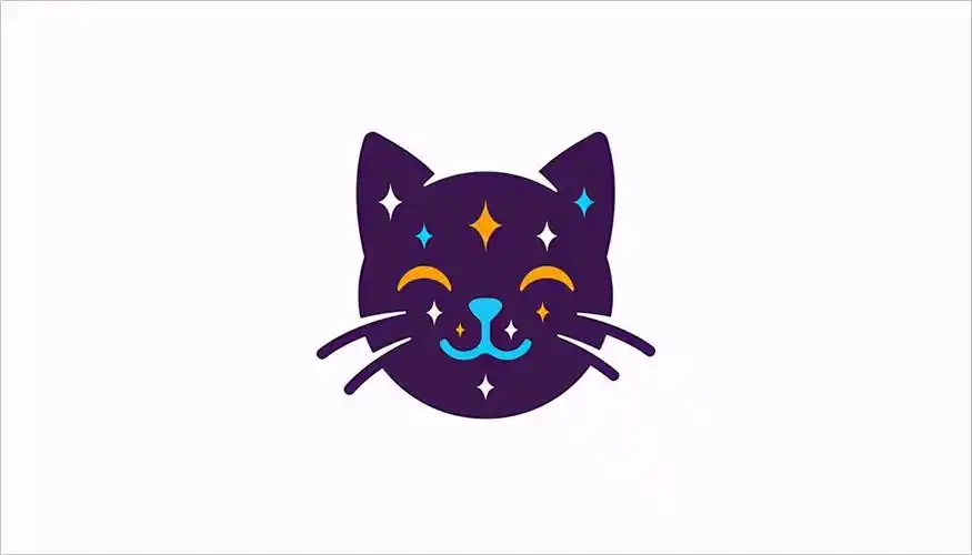可爱猫咪主题logo设计
