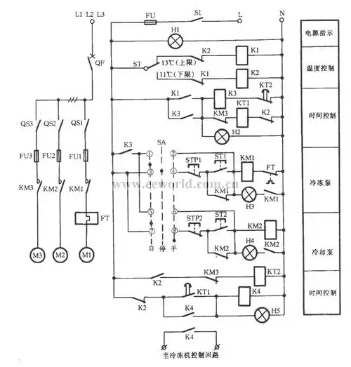 冷冻机与冷却泵联锁控制电路