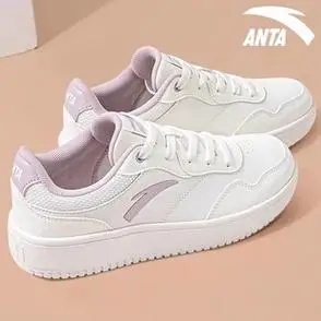 新款防滑板鞋女款2024春季安踏女鞋休闲百搭运动鞋低帮透气小白鞋