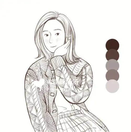 单人插画客单线稿