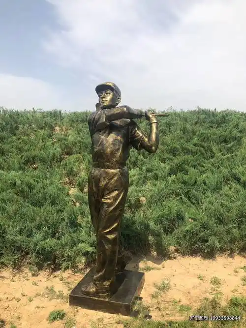玻璃钢仿铜体育运动人物雕塑 仿真景观摆件装饰